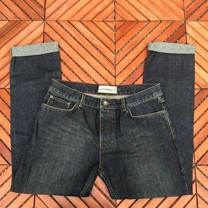 👖 Topman Vintage Slim Button Fly Dark Wash Straight Leg Jeans 34x31
